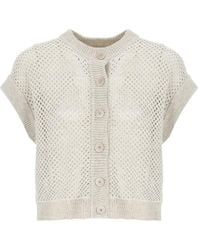 Peserico - Cardigan En Maille Ajourée À Boutonnière - Lyst
