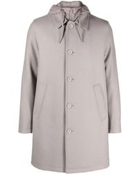 Herno - Single-Breasted Hooded Coat - Lyst