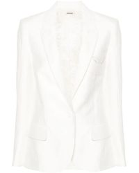 Zadig & Voltaire - Vow Single-Breasted Crinkled Blazer - Lyst