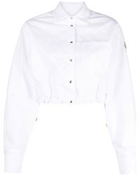 Moncler - Camicia bianca crop con bottoni - Lyst