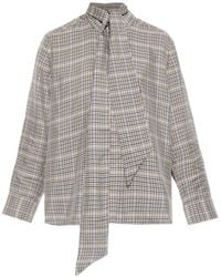 Munthe - Veiling Check-Pattern Tie-Neck Shirt - Lyst