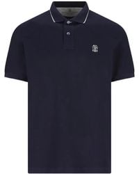 Brunello Cucinelli - Logo Cotton Polo Shirt - Lyst