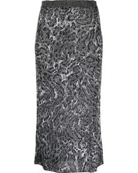 Rabanne - Leopard-pattern Knit Midi Skirt - Lyst