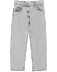 MSGM - Vaqueros ajustados con logo bordado - Lyst