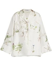 Erdem - Floral-Print Silk Shirt - Lyst