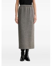 Isabelle Blanche - Herringbone Elasticated-Waist Maxi Skirt - Lyst
