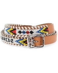DSquared² - Bead-Embellished Leather Belt - Lyst