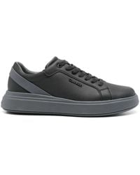 Calvin Klein - Logo-Plaque Leather Sneakers - Lyst
