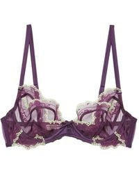 Fleur du Mal - Hendrix Embroidered Demi Bra - Lyst
