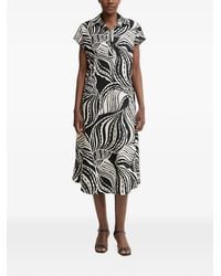 Joseph Ribkoff - Abstract-Print Cap-Sleeved Midi Dress - Lyst