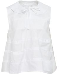 Comme des Garçons - Blusa Con Colletto Alla Peter Pan - Lyst