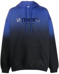Vetements - Logo-Print Faded-Effect Hoodie - Lyst