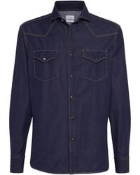Brunello Cucinelli - Denim Shirt - Lyst