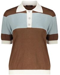 Moorer - Striped Knit Polo Shirt - Lyst