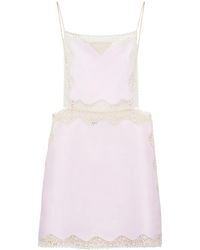 Prada - Vestido corto con ribete de encaje - Lyst