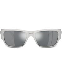 Versace - Medusa Rectangle Metal Sunglasses - Lyst