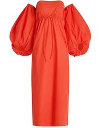 Rosie Assoulin - Balloon-Sleeve Off-Shoulder Midi Dress - Lyst