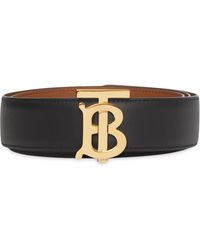 Burberry Reversible Monogram Motif Leather Belt Black