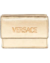Versace - Logo-Plaque Leather Wallet - Lyst