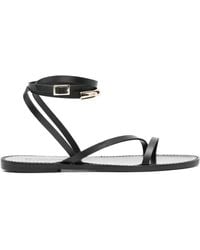 Semicouture - Leather Flat Sandals - Lyst