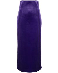 Philosophy Di Lorenzo Serafini - Velvet Midi Pencil Skirt - Lyst