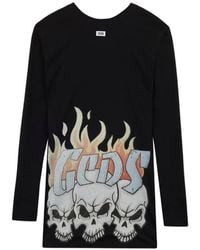 Gcds - Skull-Print Long-Sleeve Mini Dress - Lyst