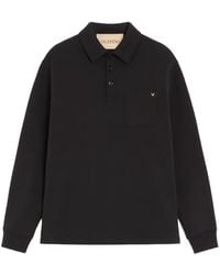 Valentino Garavani - Cotton Polo Shirt With Vgold - Lyst