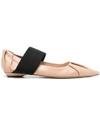 Bruno Frisoni - Pointed-Toe Leather Ballerina Shoes - Lyst