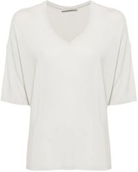Le Tricot Perugia - V-Neck Drop-Shoulder T-Shirt - Lyst