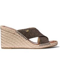 Michael Kors - Kenzie Signature Logo Wedge Sandals - Lyst