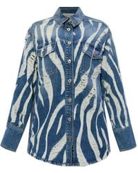 Blumarine - Distressed Cotton Shirt - Lyst