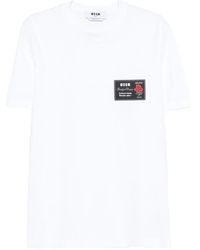 MSGM - Cotton T-Shirt With Front Printed Logo - Lyst