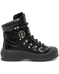 Bally - Botas con cordones y efecto de piel de cocodrilo - Lyst