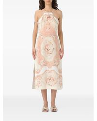 Twinset - Floral-Print Scalloped-Trim Midi Dress - Lyst