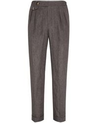 Brunello Cucinelli - Linen Retro Tailored Trousers - Lyst