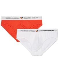 DSquared² - Logo-Waistband Briefs (Pack Of Two) - Lyst