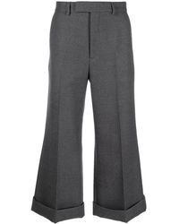 Gucci - Cropped Flared Wool Trousers - Lyst
