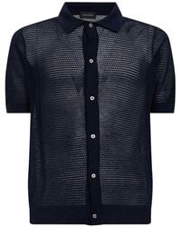 Tagliatore - Pointelle Geribbeld Poloshirt - Lyst