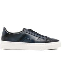 Santoni - Perforated Leather Sneakers - Lyst