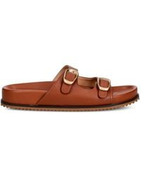 Twinset - Buckle-Fastening Leather Flat Sandals - Lyst
