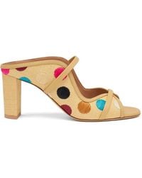 Malone Souliers - Norah Polka-Dot Raffia Sandals - Lyst