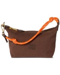 Miu Miu - Mini Gabardine Logo Zip Bag - Lyst