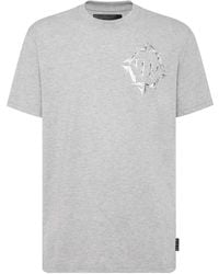 Philipp Plein - Chrome T-Shirt Mit Logo-Print - Lyst