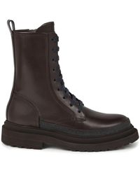 Brunello Cucinelli - Monili-embellished Leather Boots - Lyst