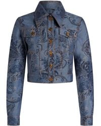 Etro - Jacquard-Print Denim Jacket - Lyst