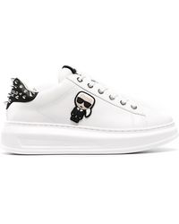 Karl Lagerfeld - Ikonic Kapri Lo Lace White Trainers Leather - Lyst