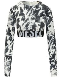 DIESEL - Tie-Dye Long-Sleeve Crop Top - Lyst