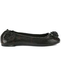 Kurt Geiger - Chelsea Snakeskin-Effect Ballet Flats - Lyst