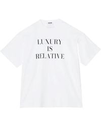 Moschino - Slogan-Print Drop-Shoulder T-Shirt - Lyst