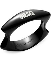 DIESEL - Stainless Steel Band Ring - Lyst